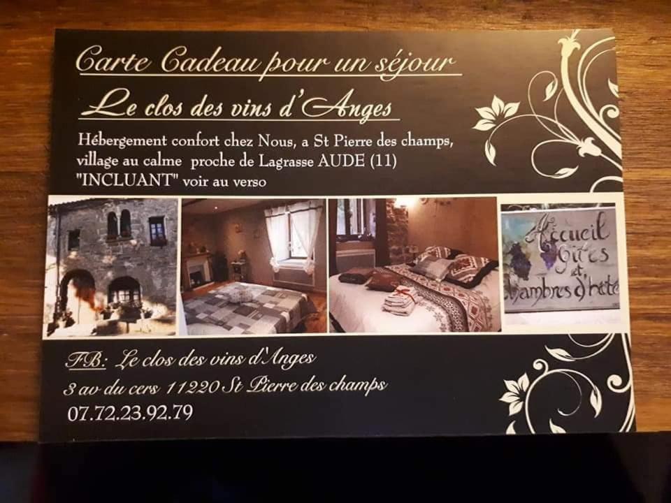 Chambre D'Hote Au Jardin Le Clos Des Vins D'Anges Сен-Пьер-де-Шан Экстерьер фото